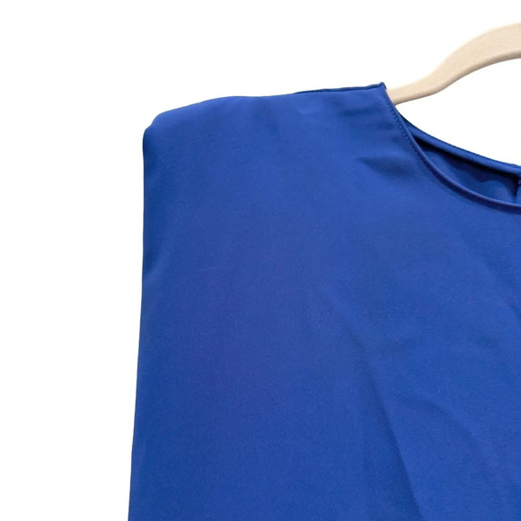 Amanda Uprichard Copeland Tie Front Mini Dress Ultramarine Royal Blue Size L - Picture 8 of 15